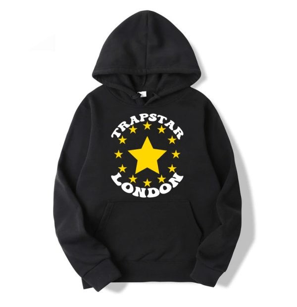 Trapstar Stars London Men\'s Hoodies Black USA | 80WQJNROC