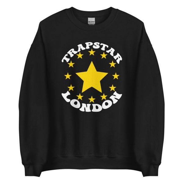 Trapstar Stars London Men\'s Sweatshirts Black USA | 93LRHPZSJ