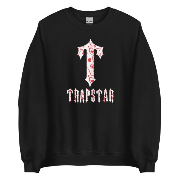 Trapstar T-For Hearts Men\'s Sweatshirts Black USA | 08XEKWFTD