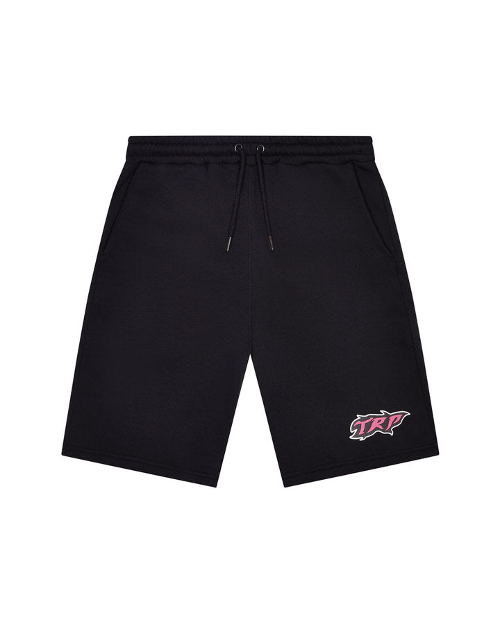 Trapstar TRP Flame Men\'s Shorts Black / Pink USA | 90RQWSNGY