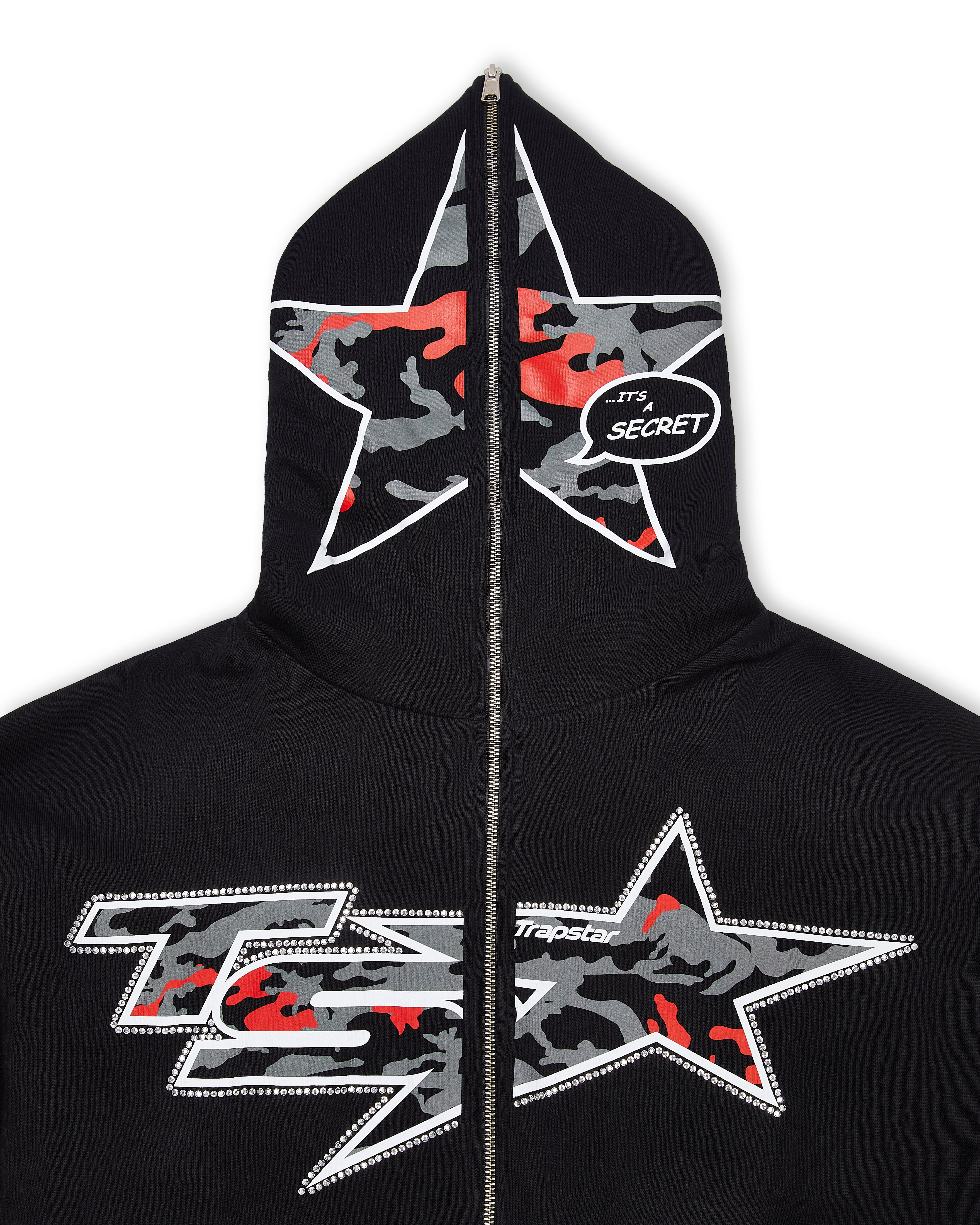 Trapstar TS Star Camo Men's Hoodies Black USA | 13ZTALJVB