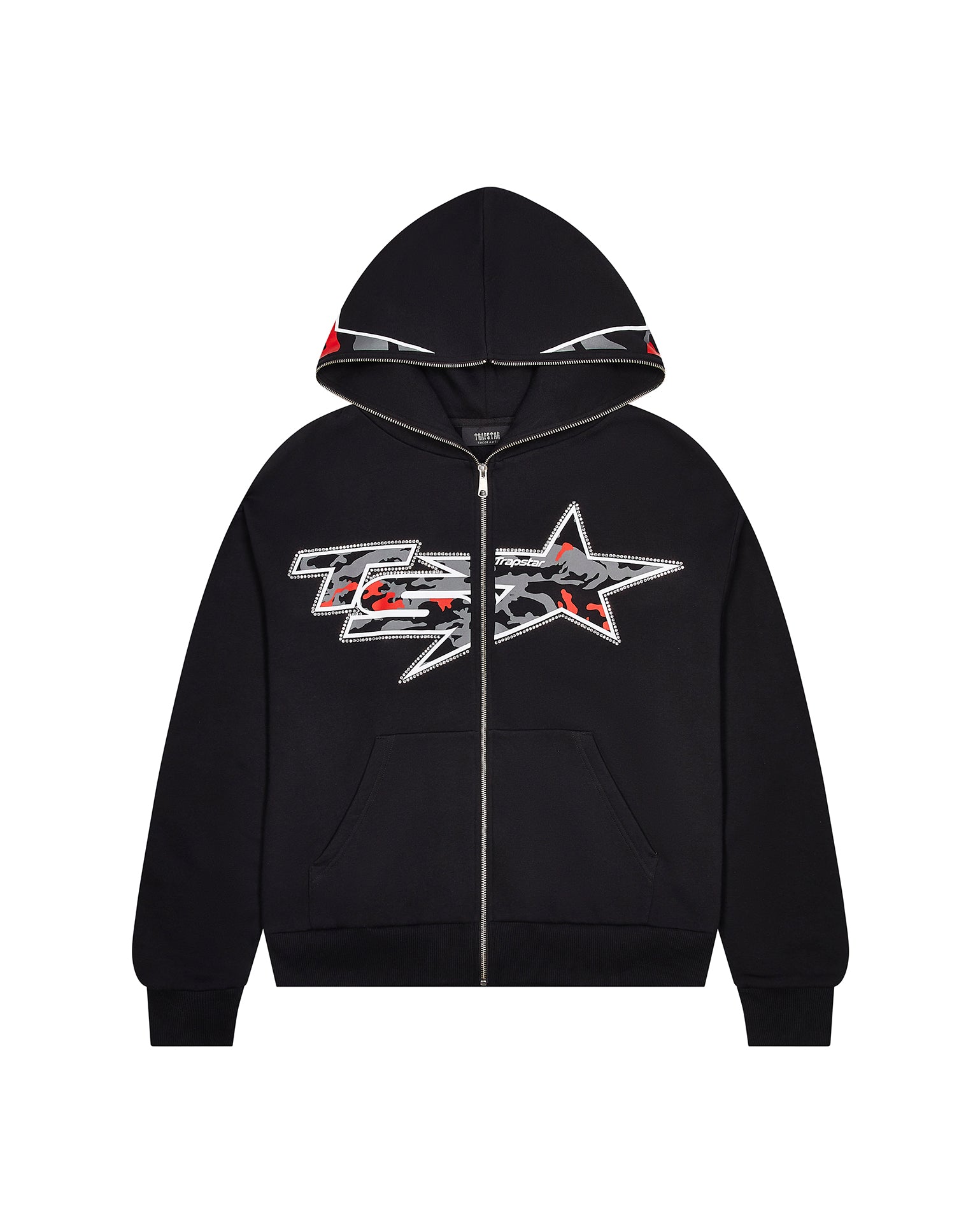 Trapstar TS Star Camo Men\'s Hoodies Black USA | 13ZTALJVB