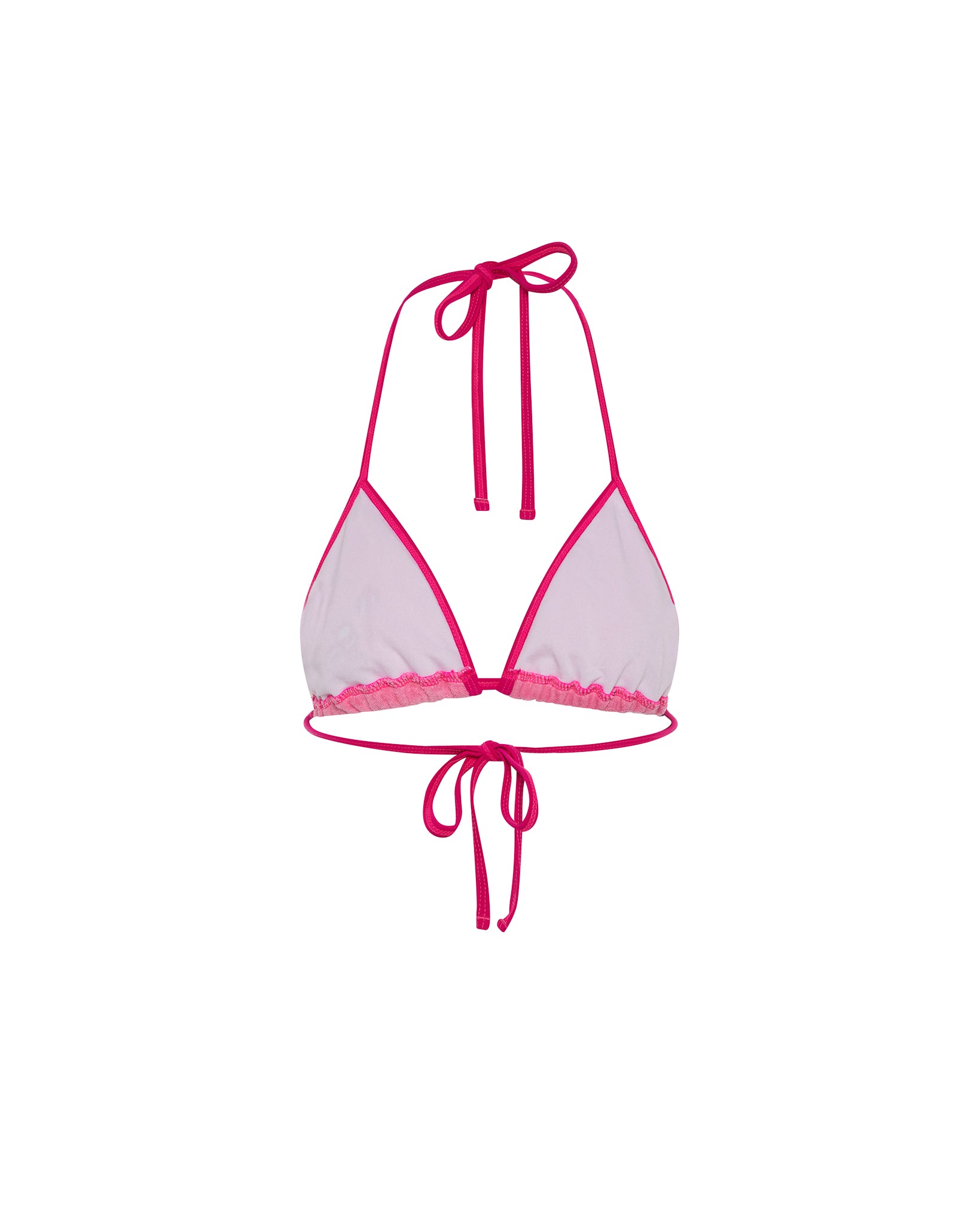 Trapstar Terry Script Women's Bikini Top Pink USA | 69AMRQFET