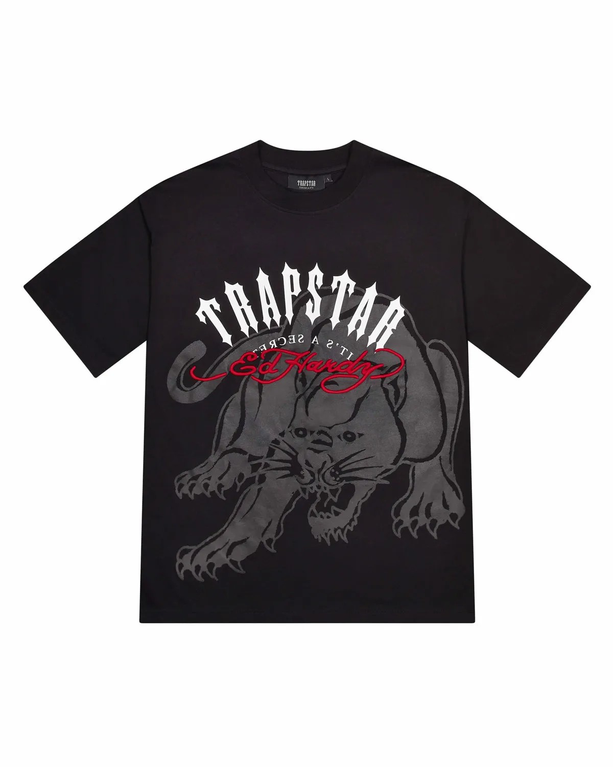 Trapstar X Ed Hardy Arch Men\'s T-Shirts Black USA | 34KMTZUPL