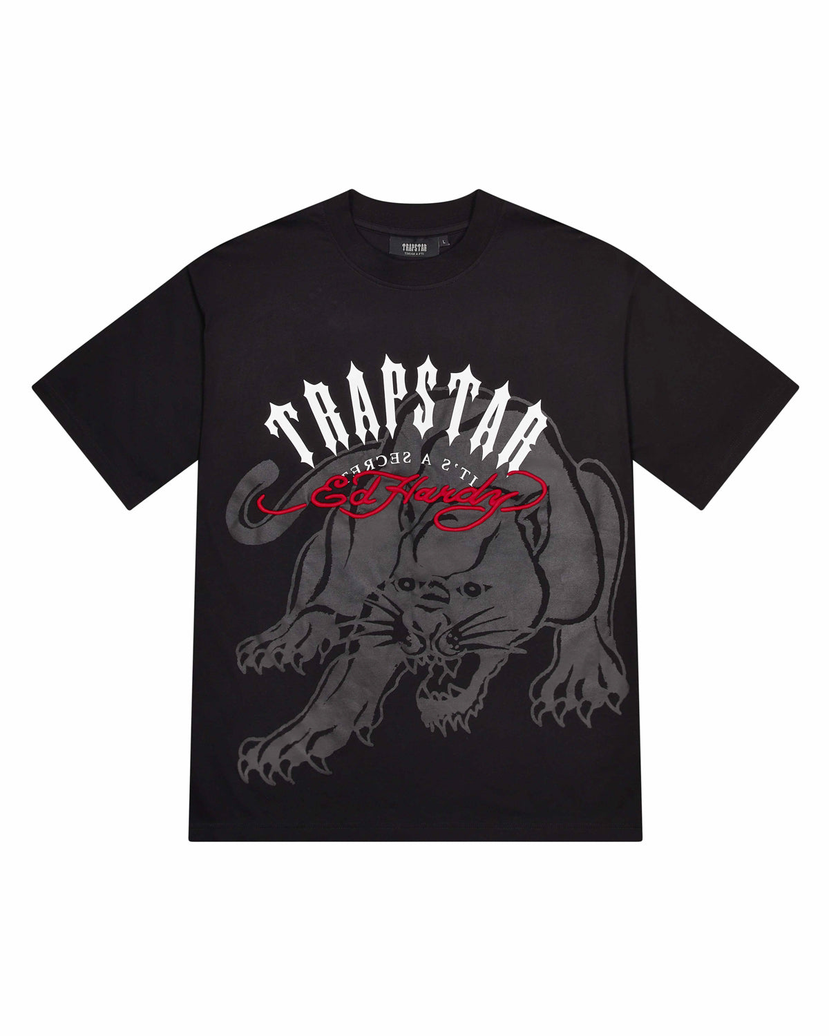 Trapstar X Ed Hardy Arch Men\'s T-Shirts Black USA | 42LSQYCEW