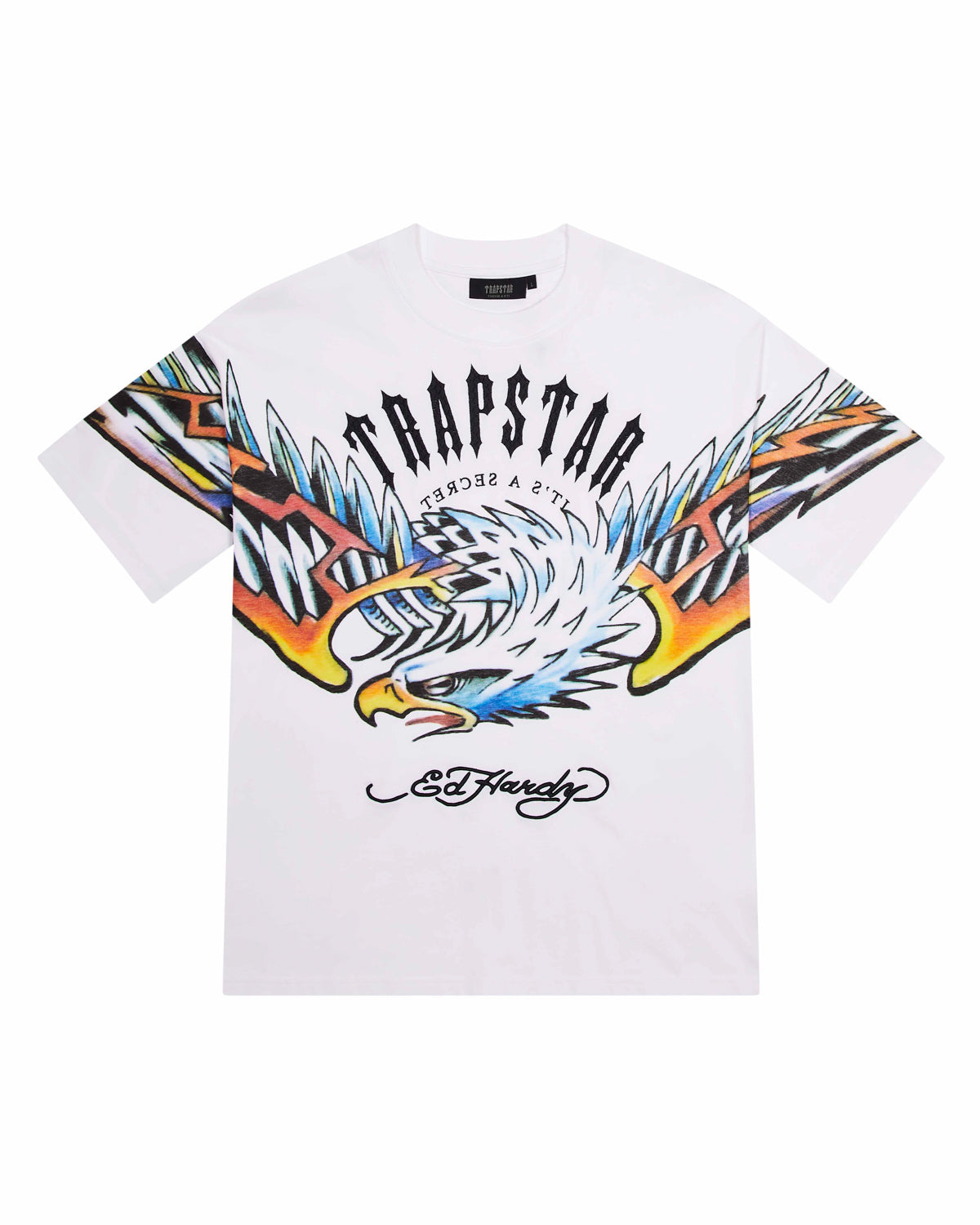 Trapstar x Ed Hardy Arched Eagle Men\'s T-Shirts White USA | 26DLJOPCR