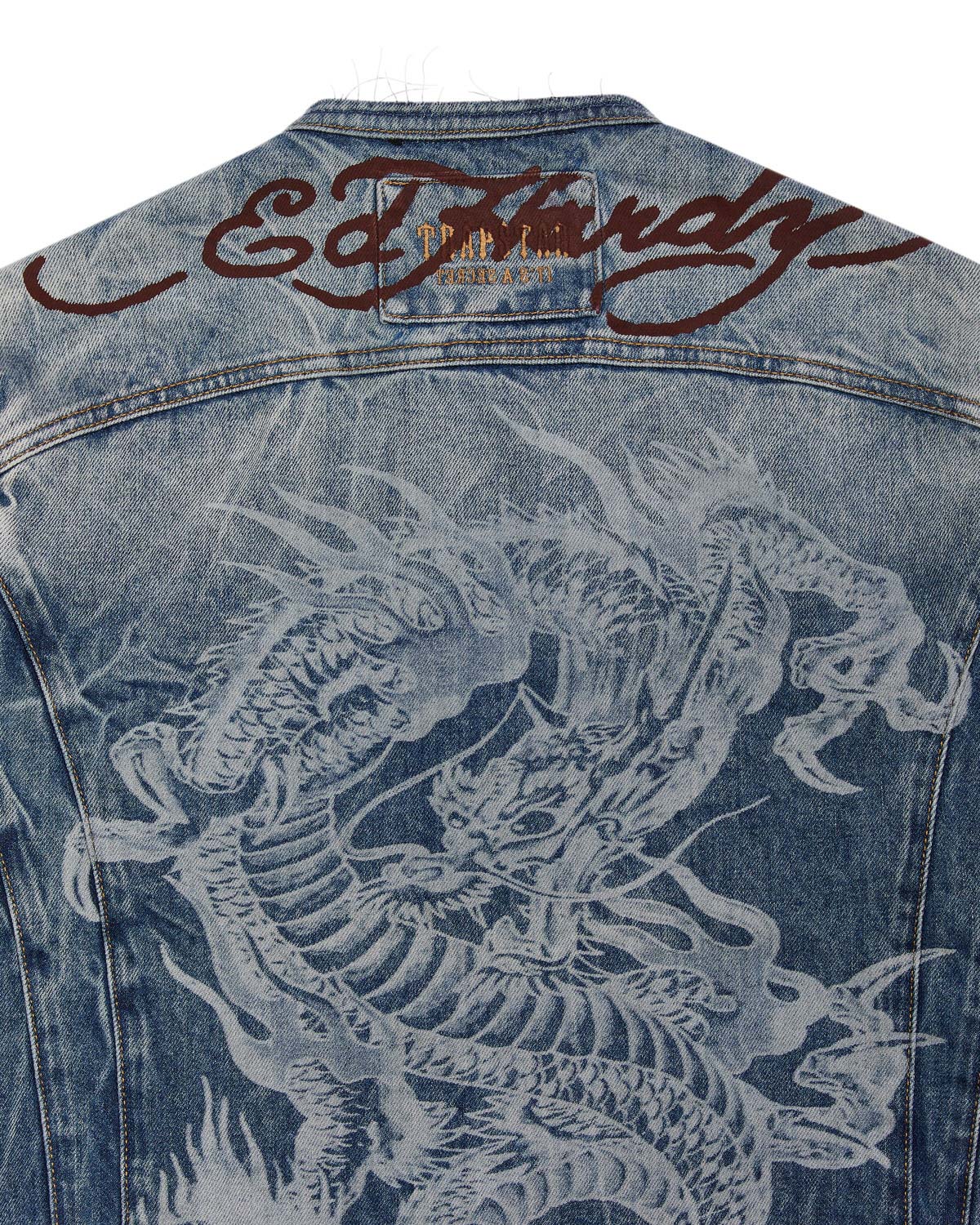 Trapstar x Ed Hardy Denim Men's Jackets Blue USA | 15DCYVUJI