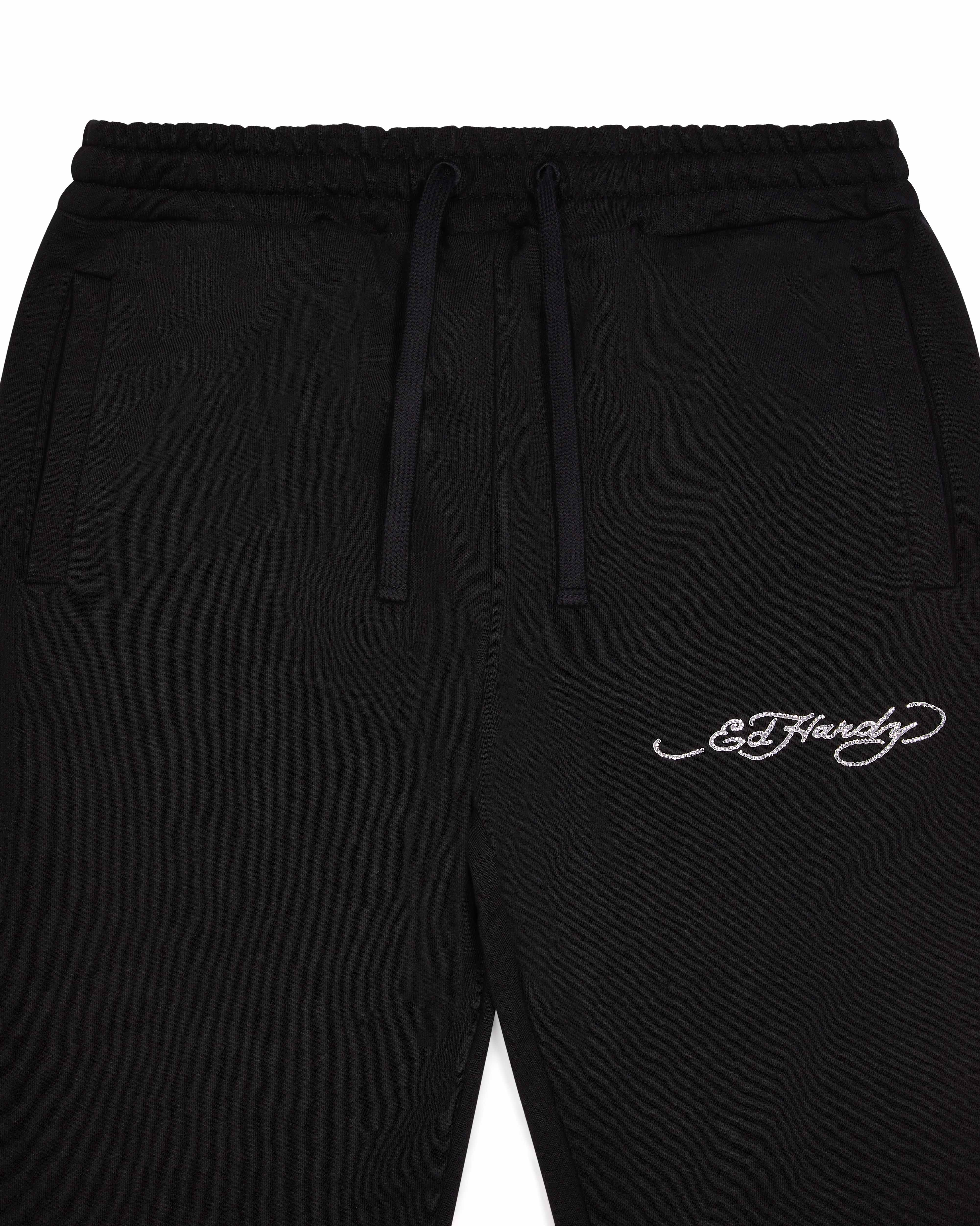 Trapstar x Ed Hardy Irongate Patchwork Men's Sweatpants Black USA | 70YJAPIQN