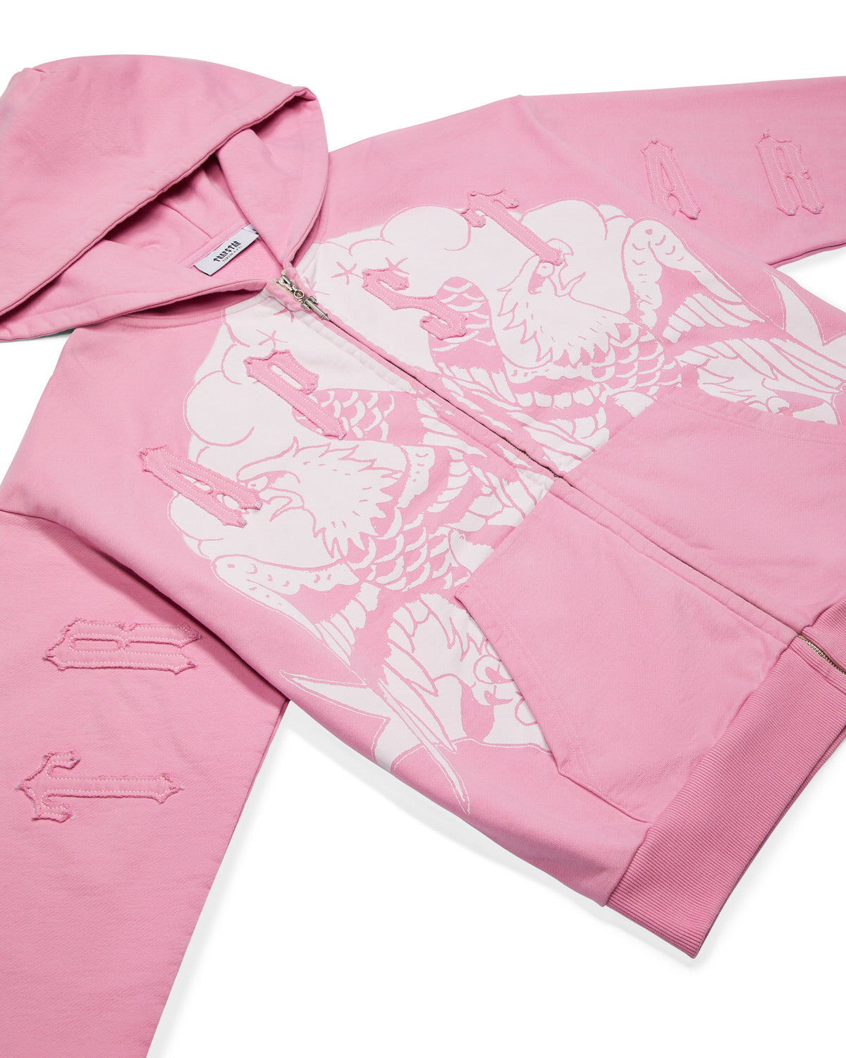 Trapstar x Ed Hardy Irongate Zip Through Men's Hoodies Pink USA | 59QBUVYKW