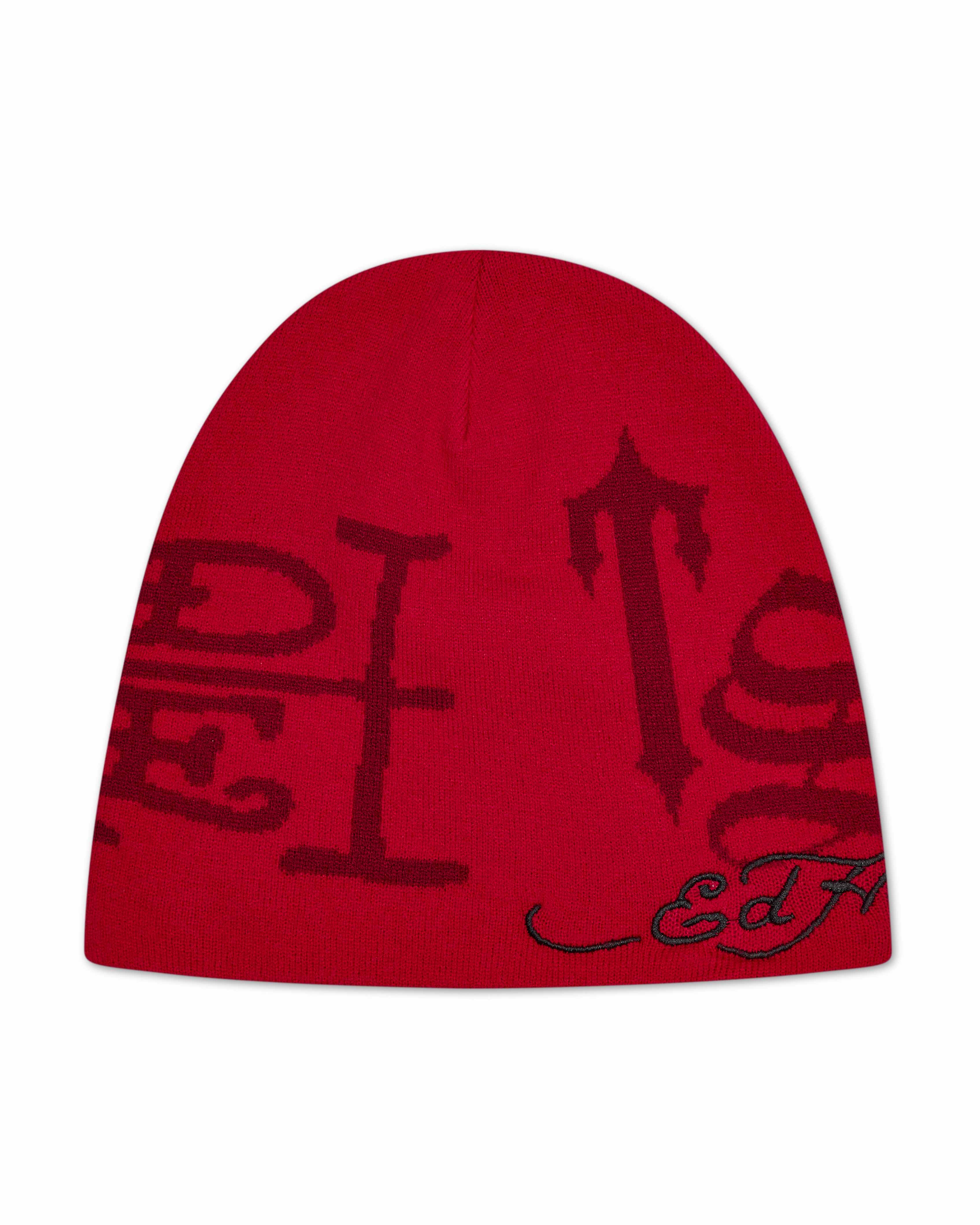 Trapstar x Ed Hardy Men\'s Beanie Red USA | 54KYAZBLC