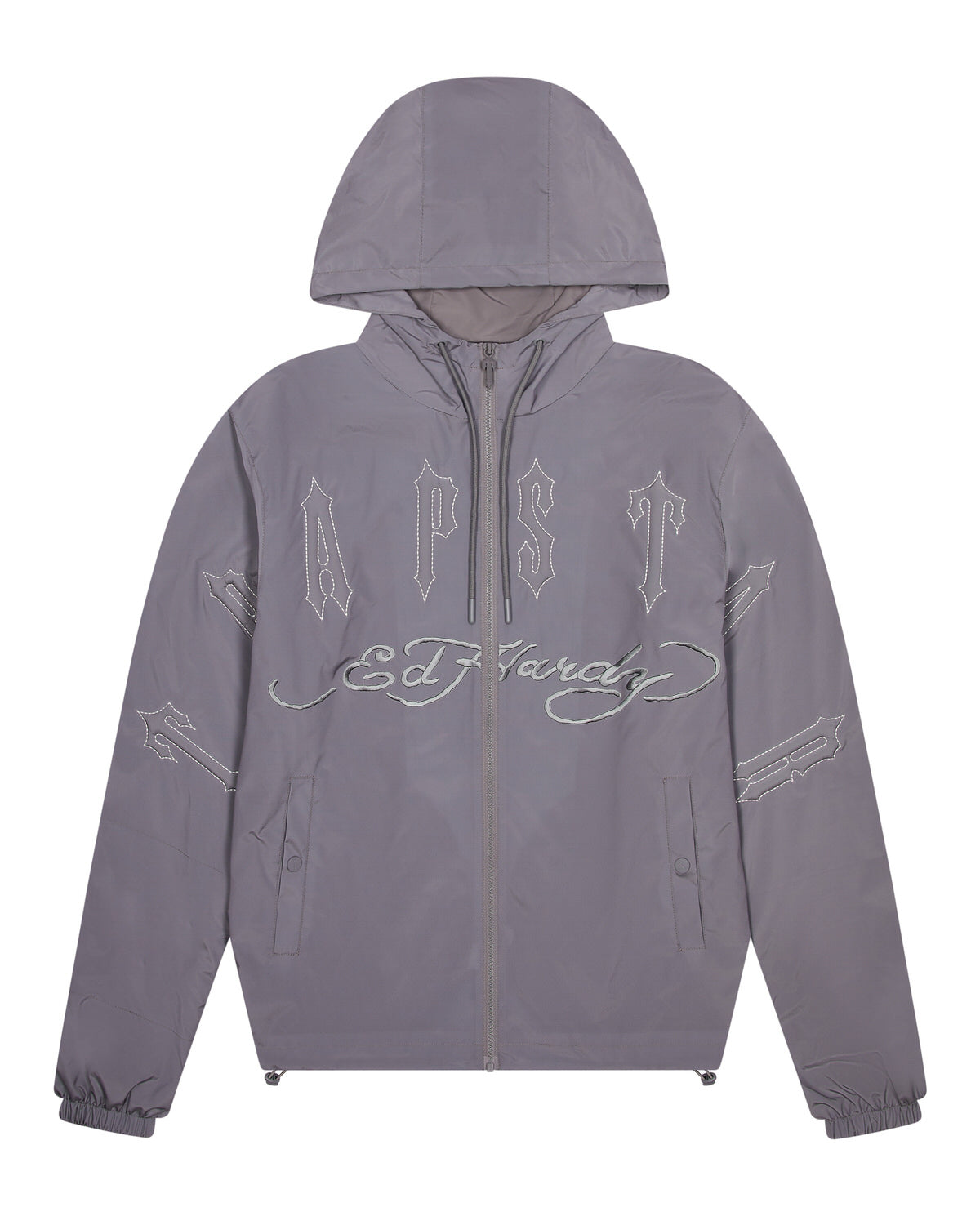 Trapstar x Ed Hardy Men's Windbreaker Grey USA | 89QLJMGOP