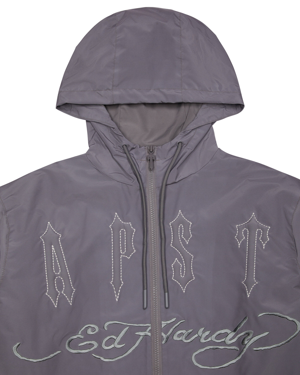 Trapstar x Ed Hardy Men's Windbreaker Grey USA | 89QLJMGOP