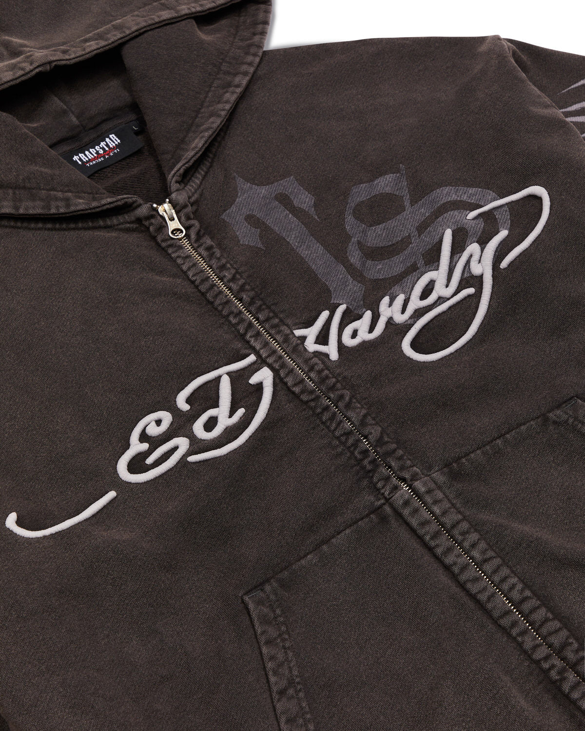 Trapstar x Ed Hardy Script Men's Hoodies Grey USA | 29WTKPLAJ