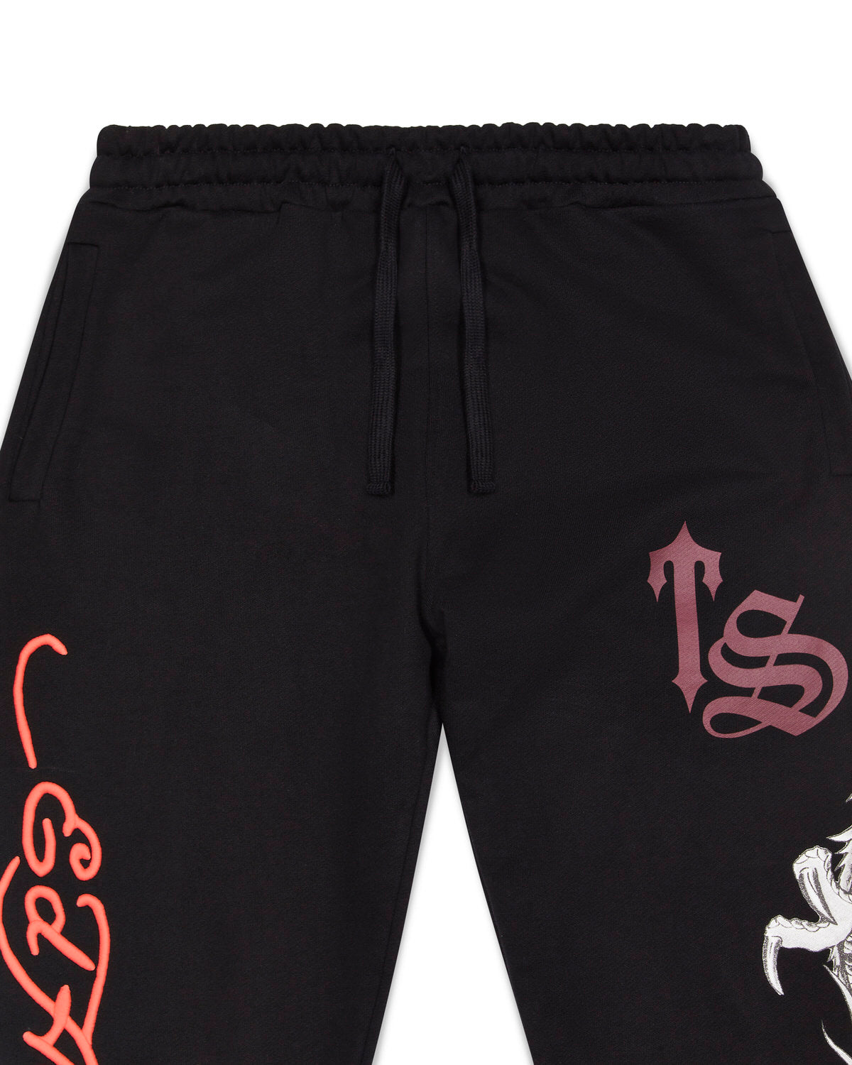 Trapstar x Ed Hardy Script Men's Sweatpants Black / Red USA | 82WZROJHV