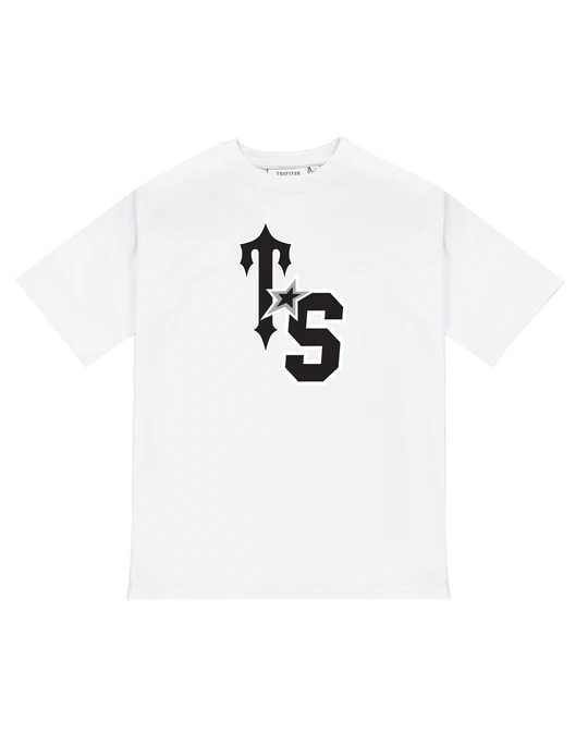 Trapstar Ts Star Men\'s T-Shirts White / Black USA | 06LFYIWKX