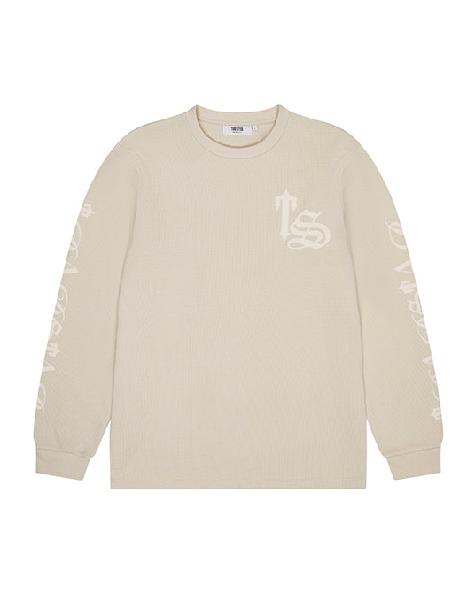 Trapstar Waffle LS Top Men\'s Sweatshirts Beige USA | 12RNTAWIX